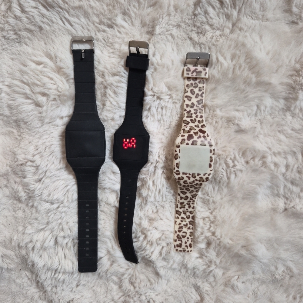 Digital Watch Bundle Lot Black Brown Leopard Cream Wristwatch Wrist Watches ✨️💫